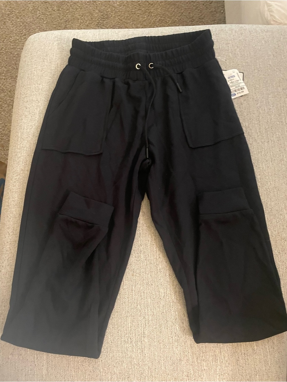 Laundry By Shelli Segal Black Women's Cargo Capri Joggers